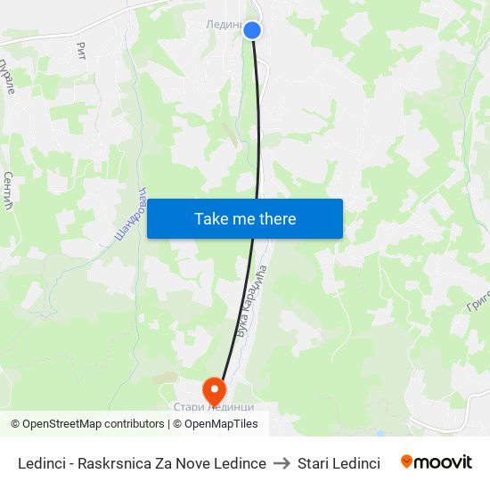 Ledinci - Raskrsnica Za Nove Ledince to Stari Ledinci map