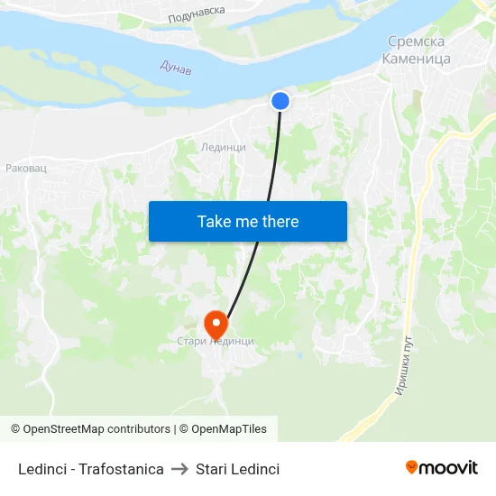 Ledinci - Transformer Station to Stari Ledinci map