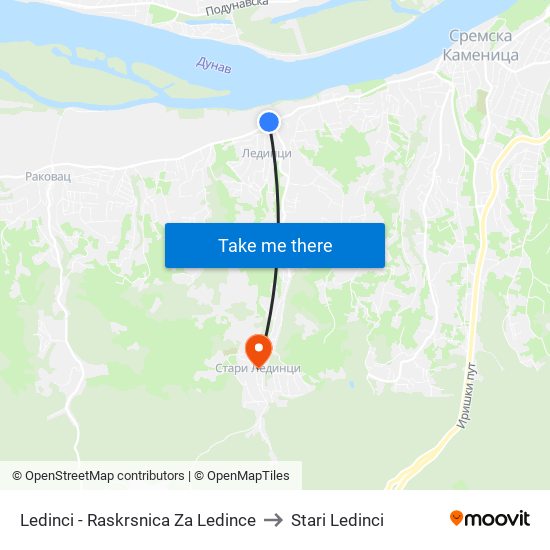 Ledinci - Raskrsnica Za Ledince to Stari Ledinci map