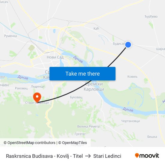Raskrsnica Budisava - Kovilj - Titel to Stari Ledinci map