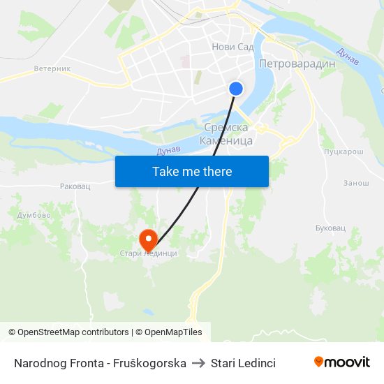 Narodnog Fronta - Fruškogorska to Stari Ledinci map