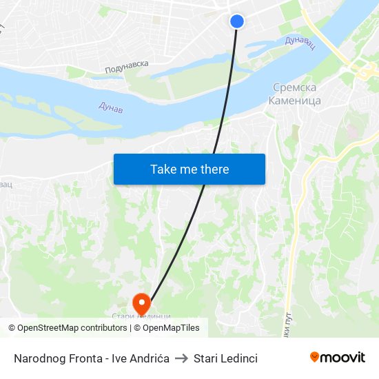 Narodnog Fronta - Ive Andrića to Stari Ledinci map