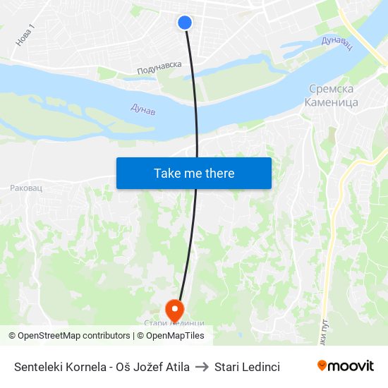 Senteleki Kornela - Oš Jožef Atila to Stari Ledinci map