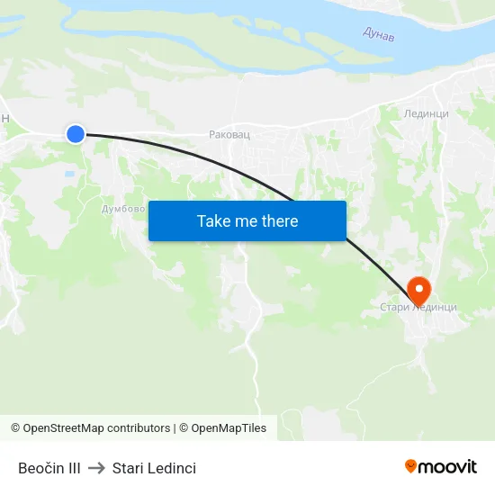Beočin III to Stari Ledinci map