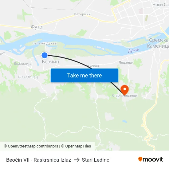 Beocin VII - Exit Junction to Stari Ledinci map