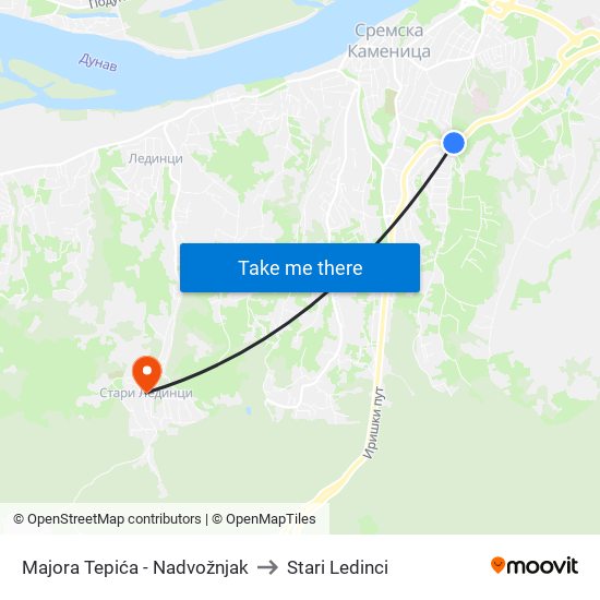 Majora Tepića - Nadvožnjak to Stari Ledinci map