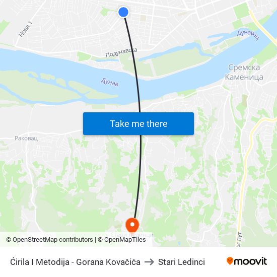 Ćirila I Metodija - Gorana Kovačića to Stari Ledinci map