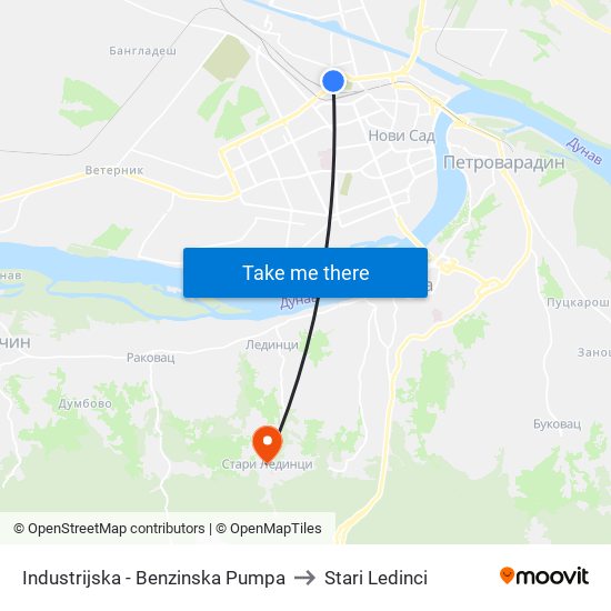 Industrijska - Benzinska Pumpa to Stari Ledinci map