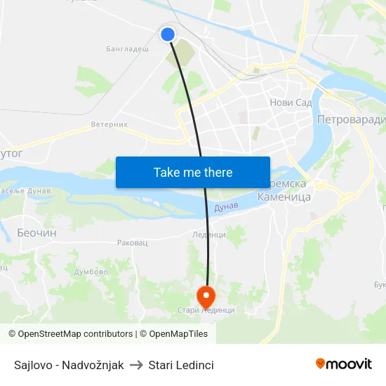 Sajlovo - Overpass to Stari Ledinci map