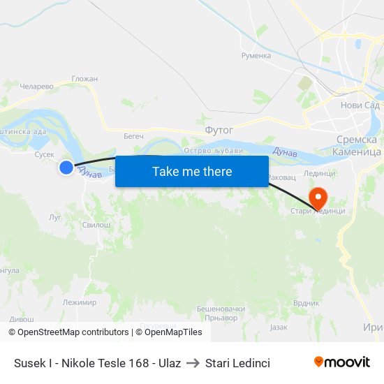 Susek I - Nikole Tesle 168 - Ulaz to Stari Ledinci map