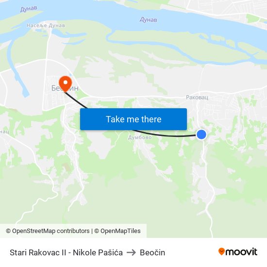 Stari Rakovac II - Nikole Pašića to Beočin map