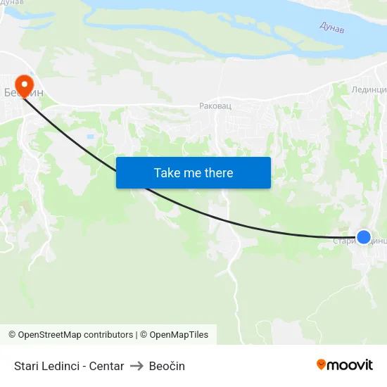 Stari Ledinci - Centar to Beočin map