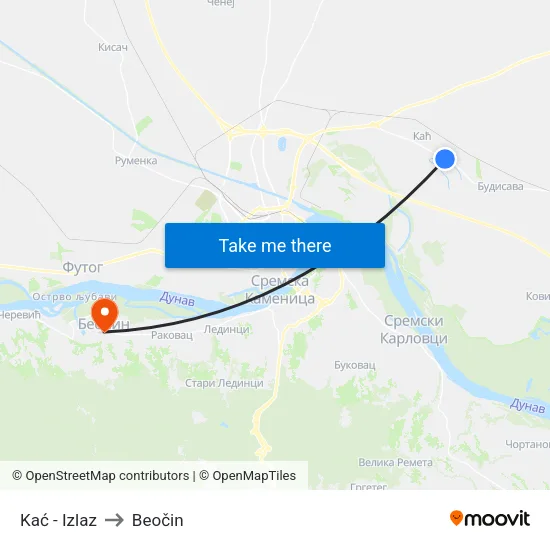 Kać - Izlaz to Beočin map