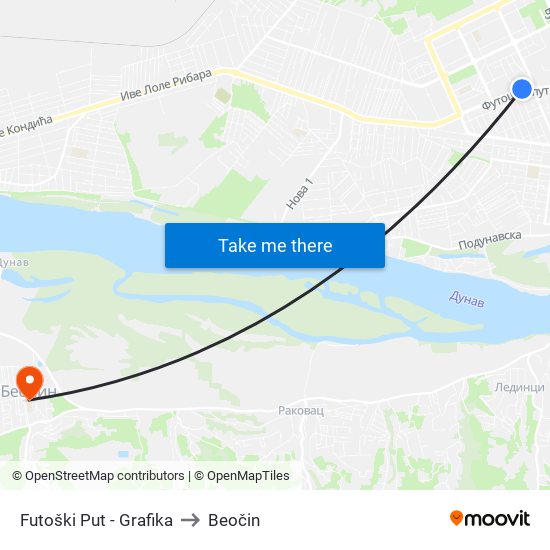Futoški Put - Grafika to Beočin map