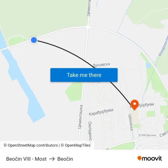 Beočin VIII - Bridge to Beočin map