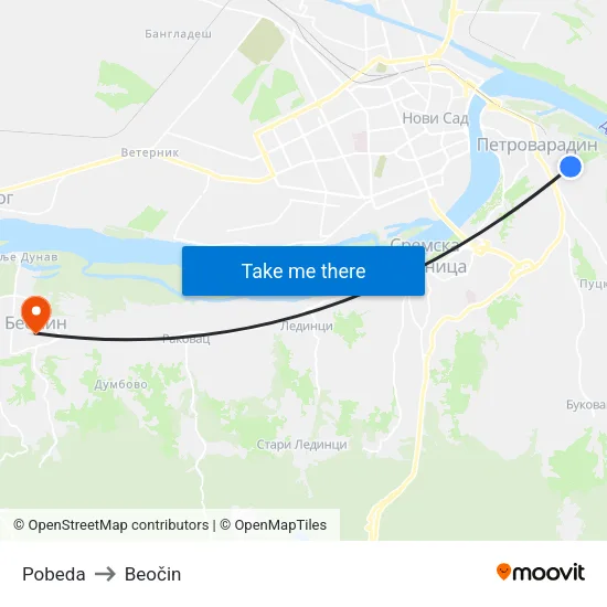 Pobeda to Beočin map