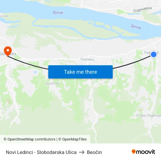 Novi Ledinci - Slobodarska Ulica to Beočin map