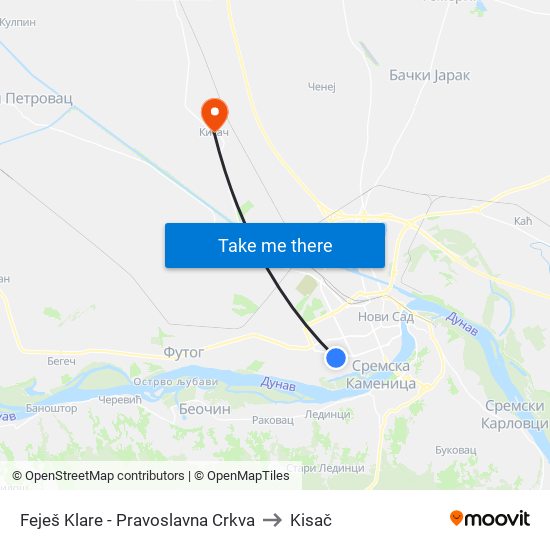 Feješ Klare - Pravoslavna Crkva to Kisač map