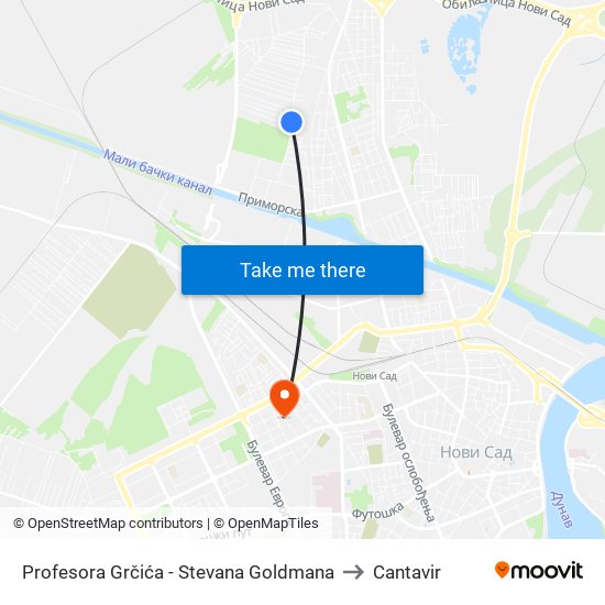 Profesora Grčića - Stevana Goldmana to Cantavir map