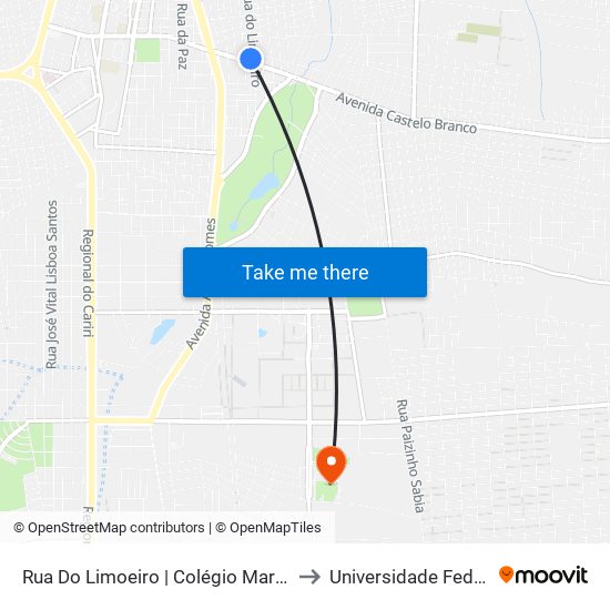 Rua Do Limoeiro | Colégio Maria Amélia - Limoeiro to Universidade Federal Do Cariri map