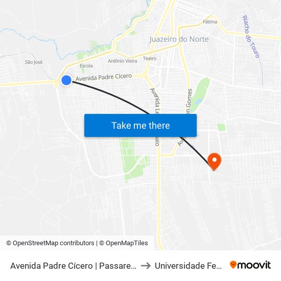 Avenida Padre Cícero | Passarela São José - São José to Universidade Federal Do Cariri map