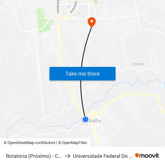 Rotatória (Próximo) - Centro to Universidade Federal Do Cariri map