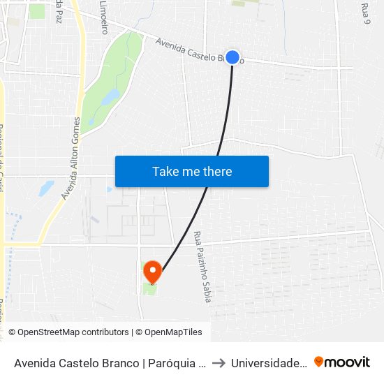 Avenida Castelo Branco | Paróquia Menino Jesus De Praga - Novo Juazeiro to Universidade Federal Do Cariri map