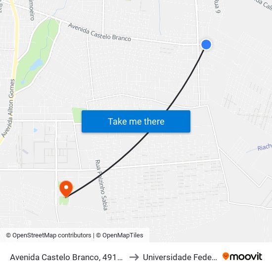 Avenida Castelo Branco, 4910 - Novo Juazeiro to Universidade Federal Do Cariri map