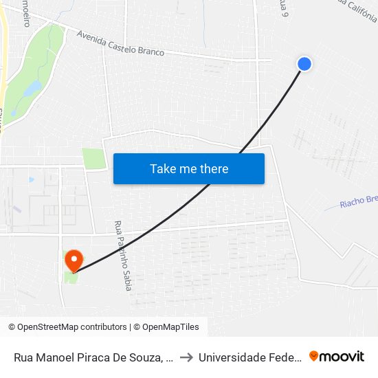 Rua Manoel Piraca De Souza, 361 - Brejo Seco to Universidade Federal Do Cariri map