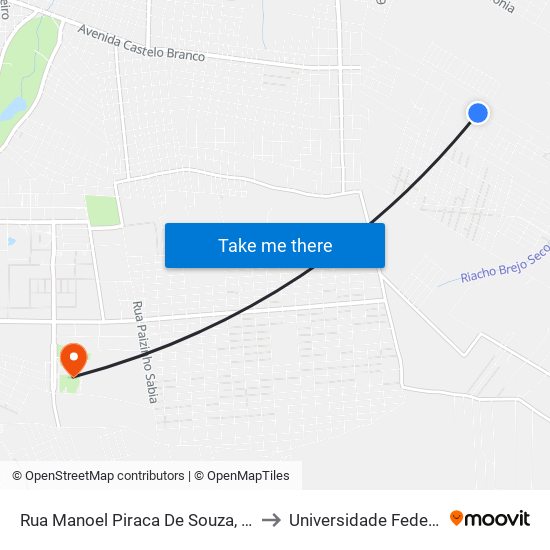 Rua Manoel Piraca De Souza, 750 - Brejo Seco to Universidade Federal Do Cariri map