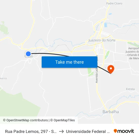 Rua Padre Lemos, 297 - Seminário to Universidade Federal Do Cariri map