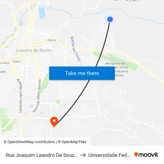 Rua Joaquim Leandro De Souza, 1931 - Pedrinhas to Universidade Federal Do Cariri map