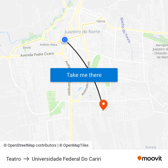 Teatro to Universidade Federal Do Cariri map