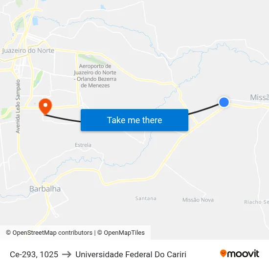 Ce-293, 1025 to Universidade Federal Do Cariri map