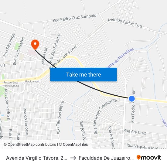 Avenida Virgílio Távora, 2984 - Aeroporto to Faculdade De Juazeiro Do Norte - Fjn map