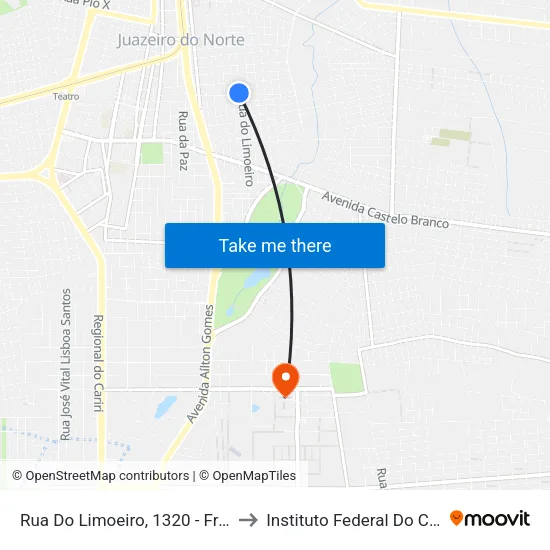 Rua Do Limoeiro, 1320 - Franciscanos to Instituto Federal Do Ceará - Ifce map