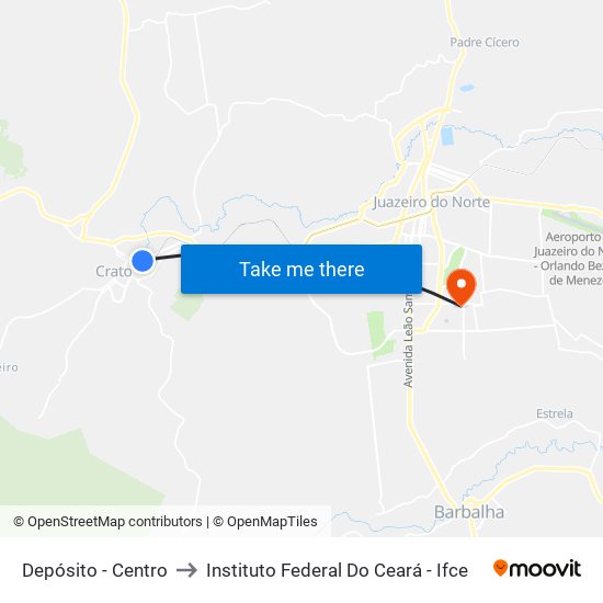 Depósito - Centro to Instituto Federal Do Ceará - Ifce map