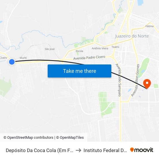 Depósito Da Coca Cola (Em Frente) - Santa Luzia to Instituto Federal Do Ceará - Ifce map