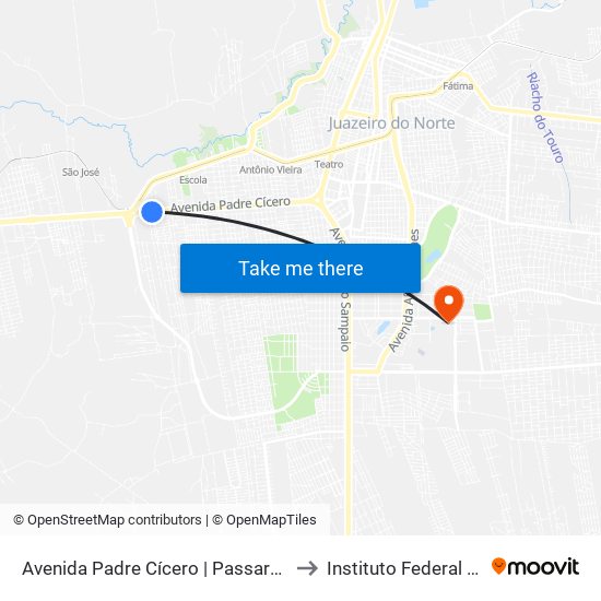 Avenida Padre Cícero | Passarela São José - São José to Instituto Federal Do Ceará - Ifce map
