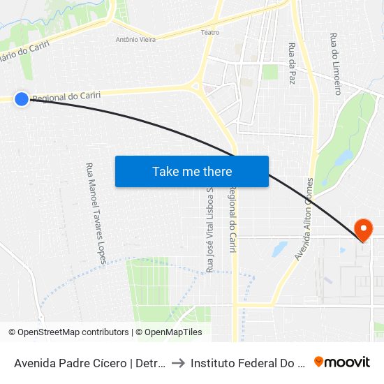 Avenida Padre Cícero | Detran - São José to Instituto Federal Do Ceará - Ifce map