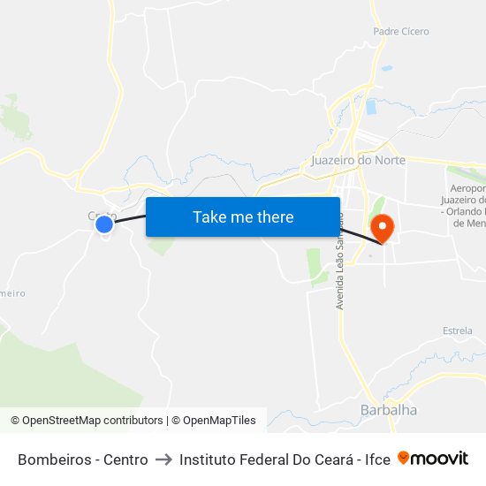 Bombeiros - Centro to Instituto Federal Do Ceará - Ifce map