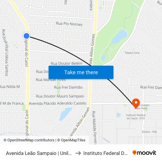 Avenida Leão Sampaio | Unileão - João Cabral to Instituto Federal Do Ceará - Ifce map