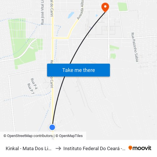 Kinkal - Mata Dos Limas to Instituto Federal Do Ceará - Ifce map