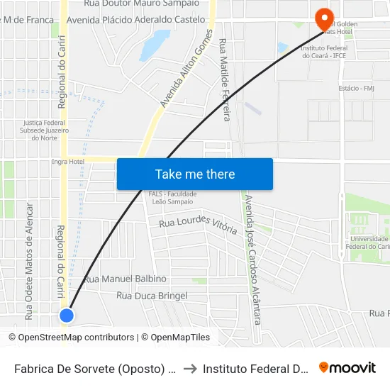 Fabrica De Sorvete (Oposto) - Mata Dos Dudas to Instituto Federal Do Ceará - Ifce map