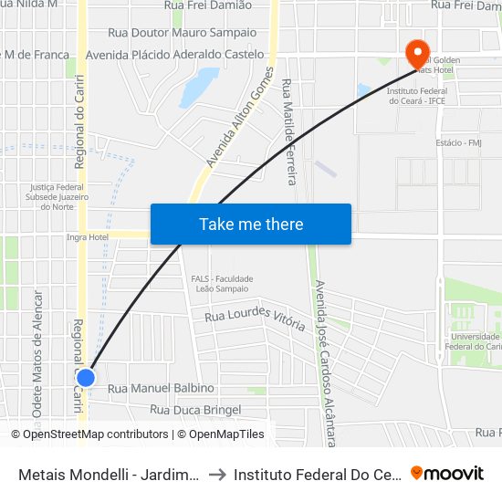 Metais Mondelli - Jardim Gonzaga to Instituto Federal Do Ceará - Ifce map