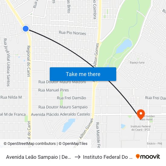 Avenida Leão Sampaio | Der - João Cabral to Instituto Federal Do Ceará - Ifce map
