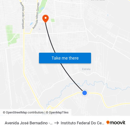 Avenida José Bernadino - Malvinas to Instituto Federal Do Ceará - Ifce map