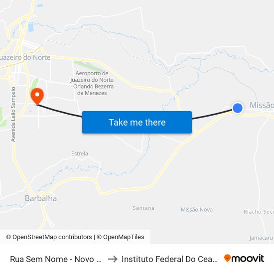 Rua Sem Nome - Novo Milênio to Instituto Federal Do Ceará - Ifce map