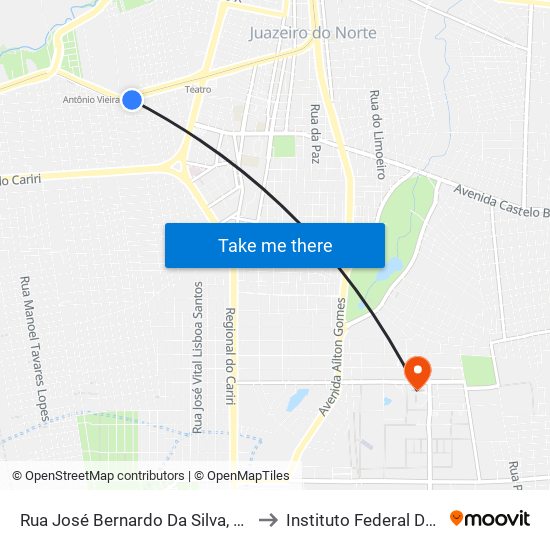 Rua José Bernardo Da Silva, 93 - Antonio Vieira to Instituto Federal Do Ceará - Ifce map