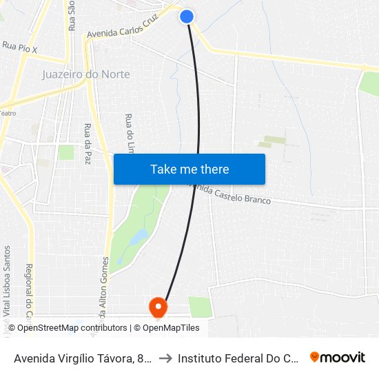 Avenida Virgílio Távora, 86 - Fátima to Instituto Federal Do Ceará - Ifce map